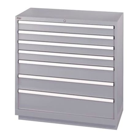 Lista International Lista 7 Drawer Shallow Depth Cabinet - Light Gray, Individual Lock XSHS0900-0702LGRG